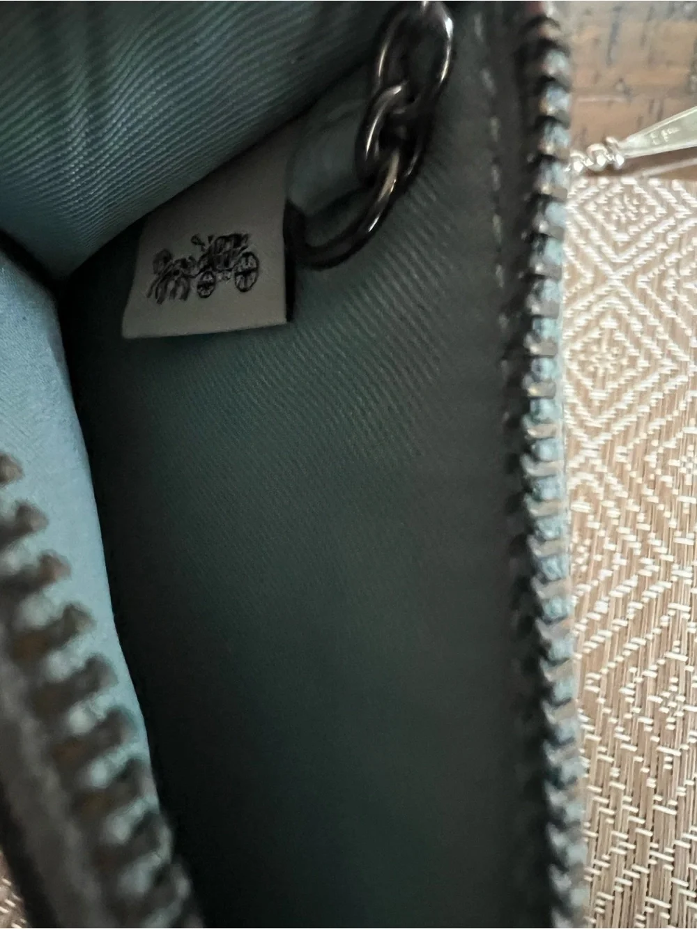 Coach Mini Skinny ID in Marine/ Gunmetal